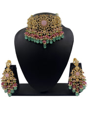 Stunning AD Kundan Statement Choker Set For Women By Gehna Shop Choker Necklace Set