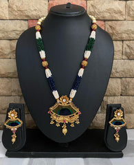 Traditional Antique Golden Peacock Style Pendant Necklace Set By Gehna Shop Antique Golden Necklace Sets