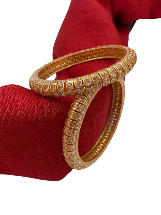 Traditional Designer Gold Plated Simple Kundan Bangles For Ladies By Gehna Shop Kundan Bangles