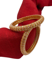 Traditional Designer Gold Plated Simple Kundan Bangles For Ladies By Gehna Shop Kundan Bangles