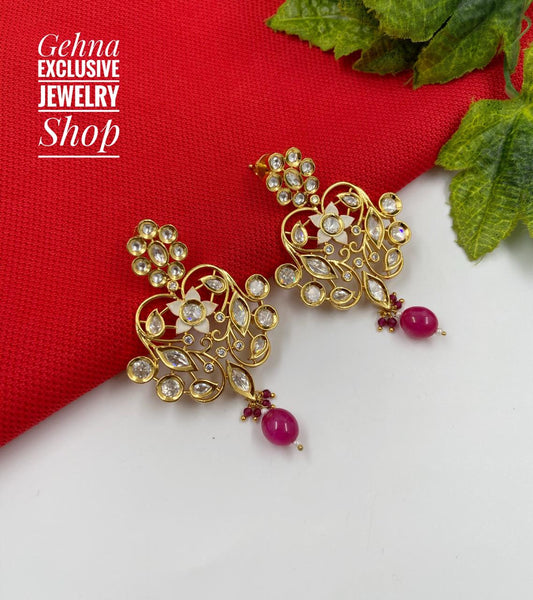 Kundan Earrings freeshipping - Vijay & Sons