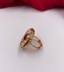 Traditional Gold Plated Adjustable Finger Ring For Women By Gehna Shop Finger rings