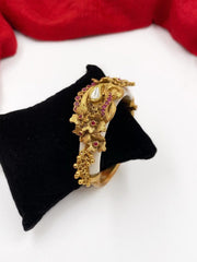 Traditional Gold Plated Antique Golden Kada Bracelet By Gehna Shop Bracelets