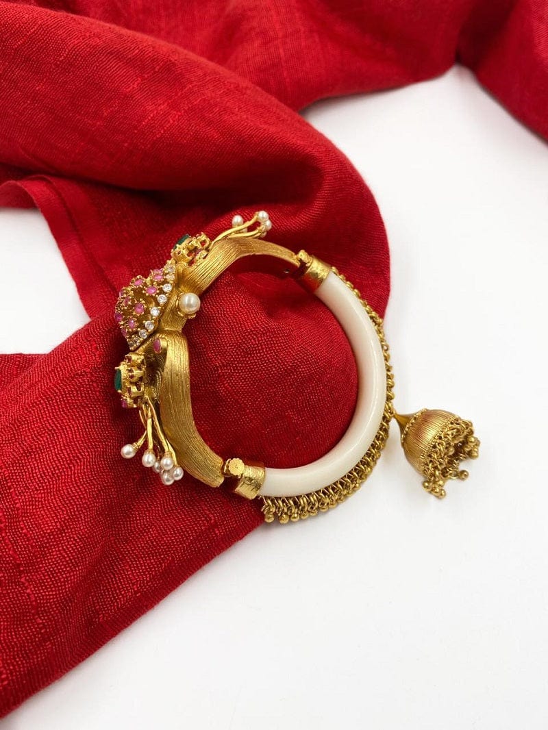 Traditional Gold Plated Antique Kada Bangle Bracelet By Gehna Shop Bracelets