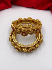 Traditional Gold Plated Antique Pacheli Bangles For Ladies By Gehna Shop Antique Golden Bangles