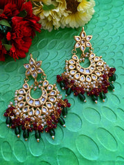 Traditional Gold Plated Kundan Chandbali Earrings For Women By Gehna Shop Kundan Earrings