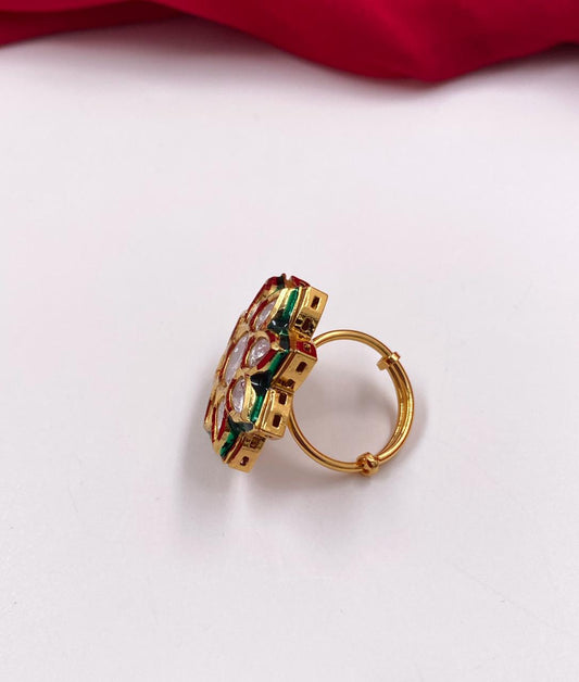 Traditional Gold Plated Kundan Finger Ring For Ladies By Gehna Shop Finger rings