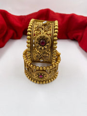 Traditional Gold Plated Paatla Bangle Set By Gehna Shop Antique Golden Bangles