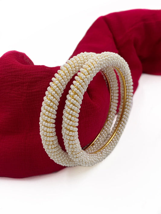 Traditional Gold Plated Pearl Bangles For Ladies By Gehna Shop Antique Golden Bangles