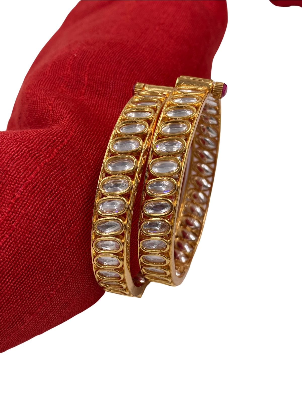 Traditional Gold Plated Polki Kundan Bangles For Women By Gehna Shop Bangles