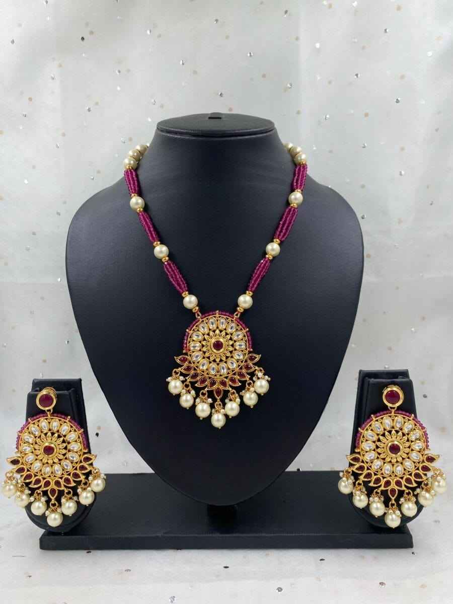 Buy Ruby Necklace Set For Weddings Online – Gehna Shop