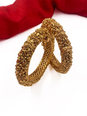Traditional Gold Plated Unique Golden Nakshi Bangles For Women By Gehna Shop Antique Golden Bangles