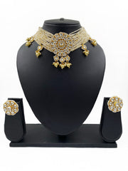 Traditional Handcrafted Pearl And Jadau Choker Necklace Set Design By Gehna Shop Choker Necklace Set