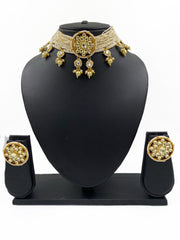 Traditional Jadau Kundan And Pearls Choker Necklace Set For Women By Gehna Shop Choker Necklace Set