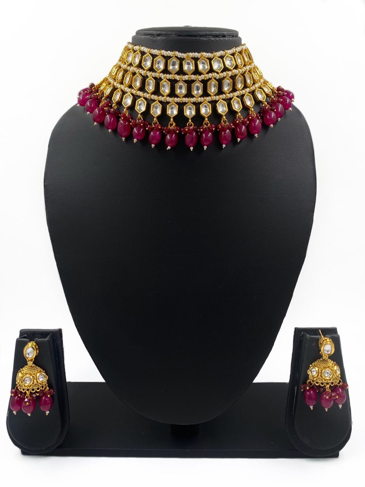 Traditional Kundan And Pearl Choker Necklace Set For Women By Gehna Shop Choker Necklace Set