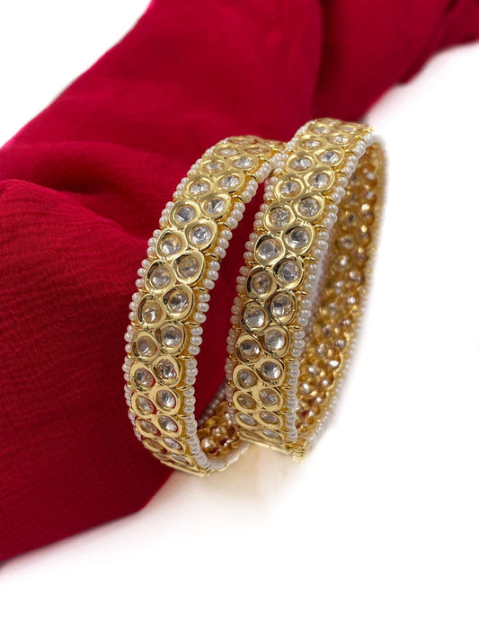 Traditional Kundan Polki Bangle Set By Gehna Shop Bangles