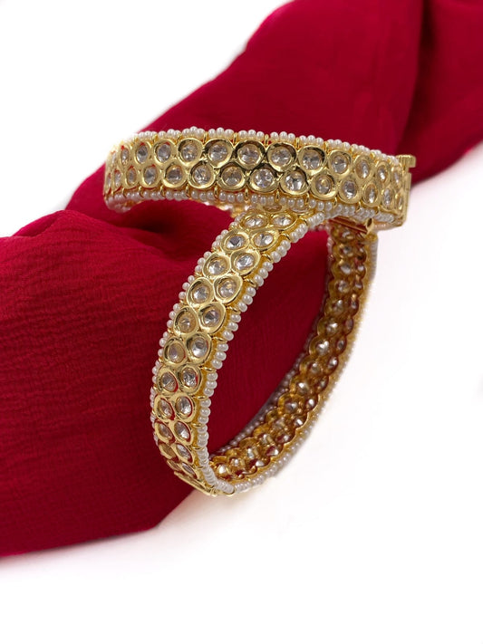 Traditional Kundan Polki Bangle Set By Gehna Shop Bangles