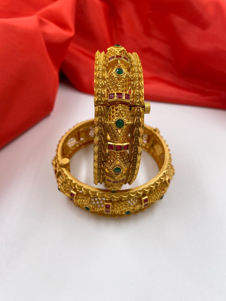 Traditional Latest Golden Bangles For Ladies By Shop Gehna Antique Golden Bangles