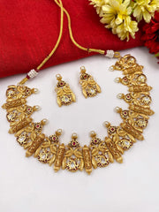 Traditional Light Weight Peacock Design Golden Necklace Set By Gehna Shop Temple Necklace Sets
