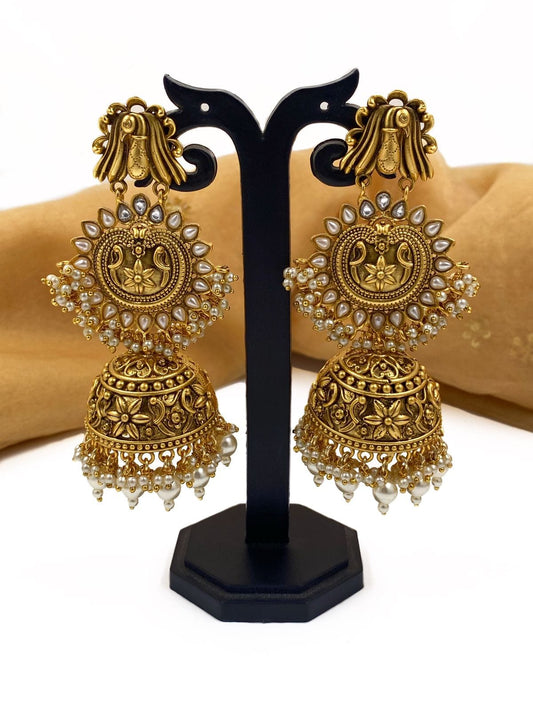 Indian Bollywood Style Blue Enameled Pearl Jhumka Earrings Girls Jewelry  Set | eBay