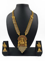 Traditional Lord Krishna Long White Temple Necklace Set For Ladies By Gehna Shop Temple Necklace Sets