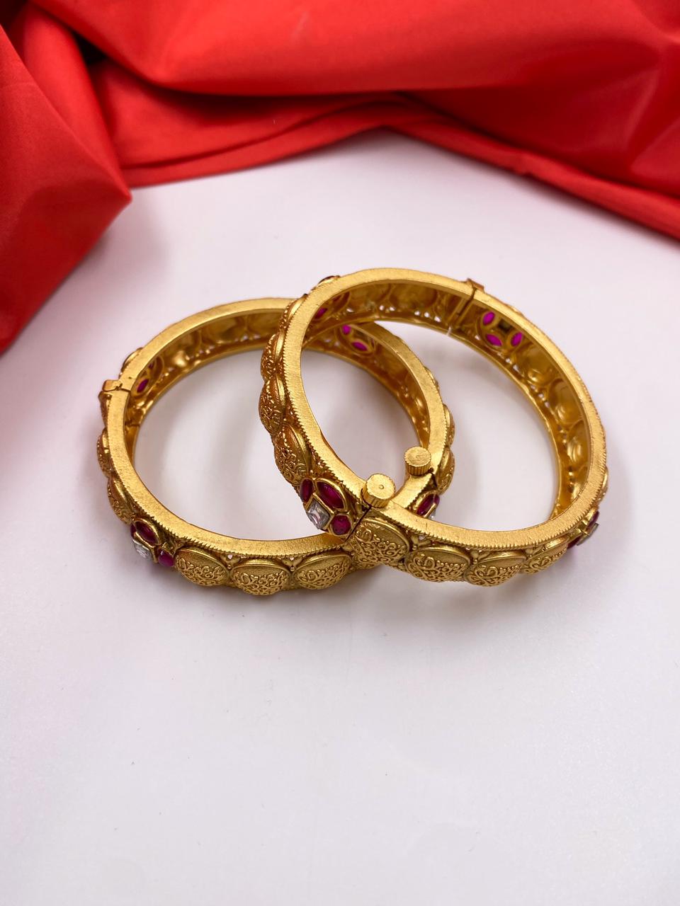 Traditional New Golden Bangles For Ladies By Shop Gehna Antique Golden Bangles