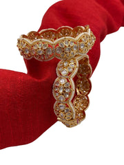 Traditional Pearl And Uncut Polki Bangles By Gehna Shop