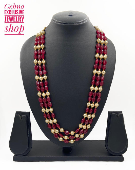 Buy Seed Bead Necklace. Red, Black and Silver. Made With Glass Beads Online  in India - Etsy