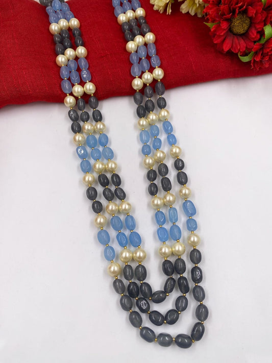 Triple Layered Semi Precious Jade Beads Necklace For Men And Women By Gehna Shop Beads Jewellery