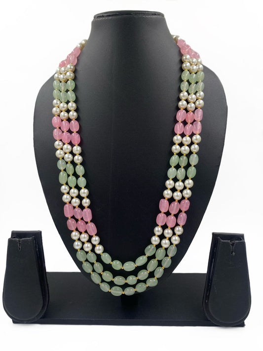 Triple Layered Semi Precious Jade Beads Necklace For Men And Women By Gehna Shop Beads Jewellery