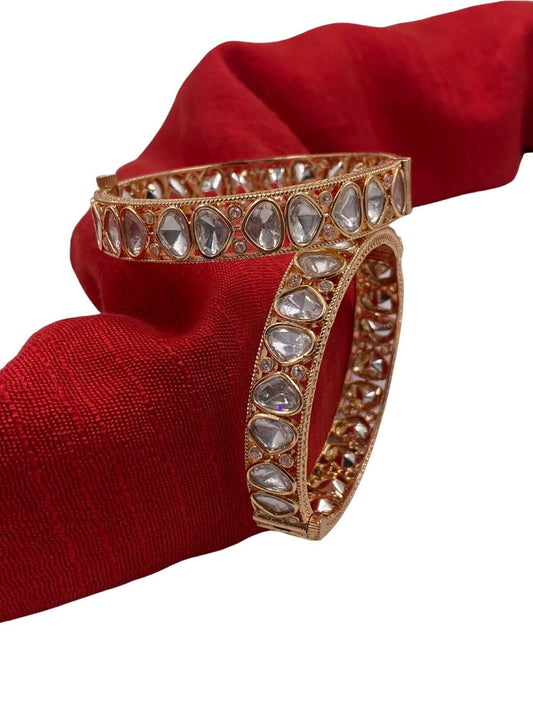 Vasundhara Simple Polki Kundan Bangles For Women Kundan Bangles