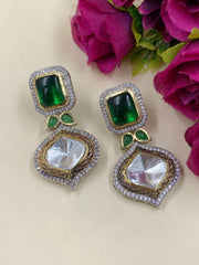 Victorian Big Polki Earrings For Gowns And Dresses By Gehna Shop Kundan Earrings