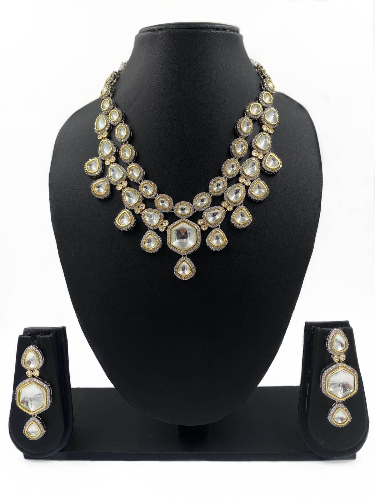 Victorian Polki Kundan And AD Necklace Set For Women By Gehna Shop Victorian Necklace Sets