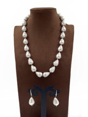 White Color Baroque Pearls Necklace By Gehna Shop Beads Jewellery