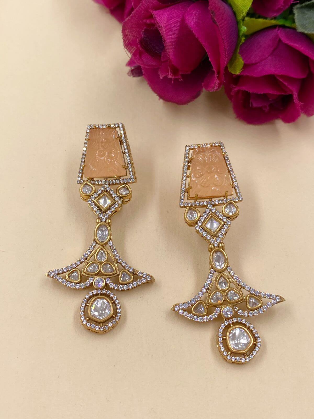 Buy Latest Gold Earrings Design For Ladies Online  Gehna Shop