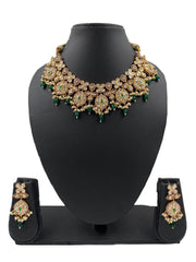 Eshaa Designer Polki Wedding Jewellery Necklace Set By Gehna Shop