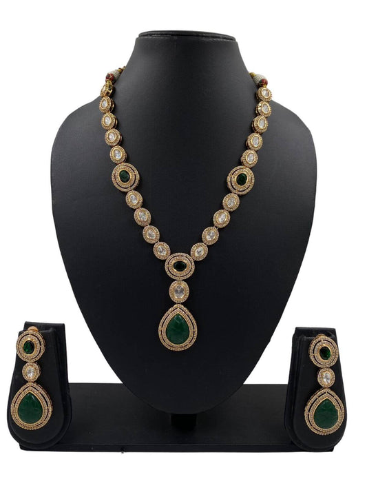 Norah Modern Polki Jewellery Necklace Set By Gehna Shop